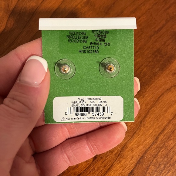 kate spade small square studs - Picture 4 of 4